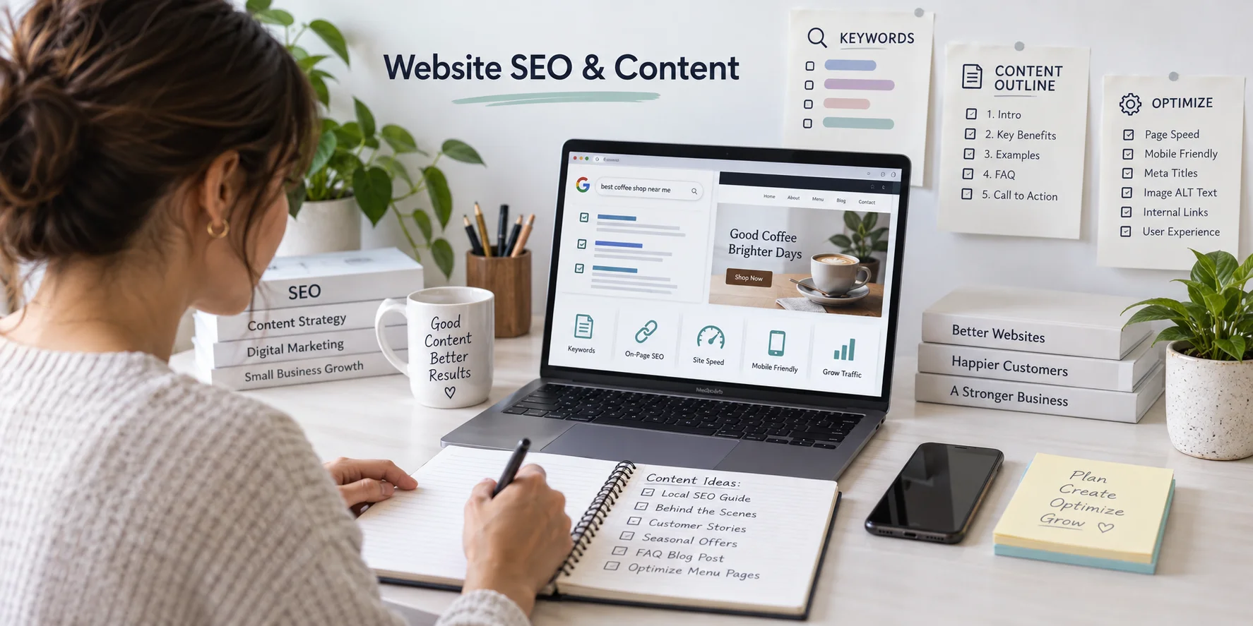 Website seo and content marketing for small businesses Website seo and content marketing for small businesses